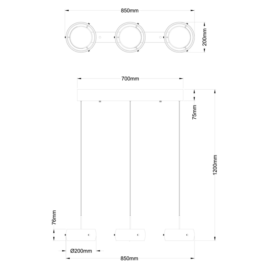 Globo - LED κρεμαστό φωτιστικό με καλώδιο LED/30W/230V 3000K