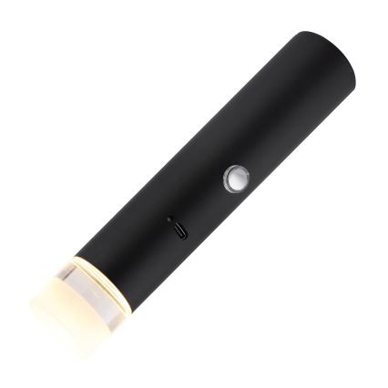 Globo - LED επαναφορτιζόμενο φωτιστικό 2 σε 1 με έλεγχο αφής και ρυθμιζόμενη φωτεινότητα LED/2W/230/5V μαύρο