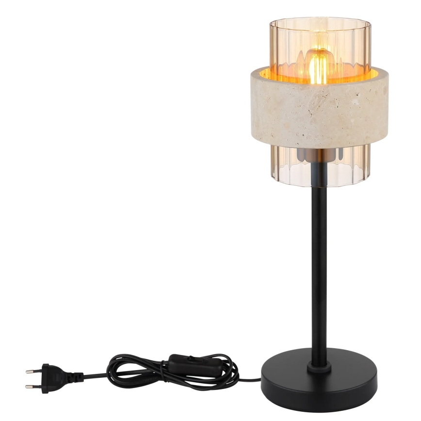 Globo - Επιτραπέζιο φωτιστικό 1xE27/40W/230V τραβερτίνη