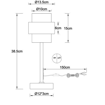 Globo - Επιτραπέζιο φωτιστικό 1xE27/40W/230V τραβερτίνη