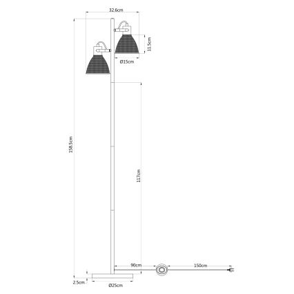 Globo - Επιδαπέδιο φωτιστικό 2xE14/40W/230V