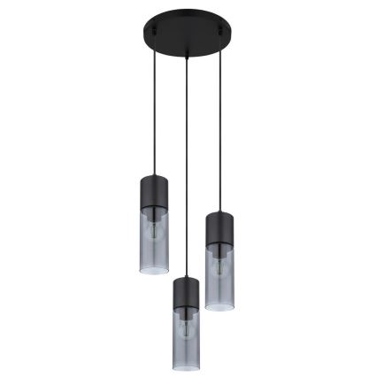 Globo - Κρεμαστό φωτιστικό οροφής 3xE27/25W/230V διάμετρος 30 cm μαύρο