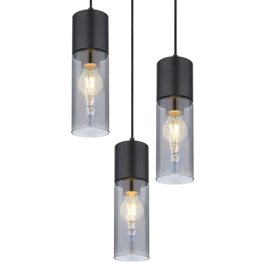 Globo - Κρεμαστό φωτιστικό οροφής 3xE27/25W/230V διάμετρος 30 cm μαύρο