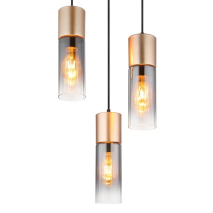 Globo - Κρεμαστό φωτιστικό οροφής 3xE27/25W/230V μπρονζέ διάμετρος 34 cm