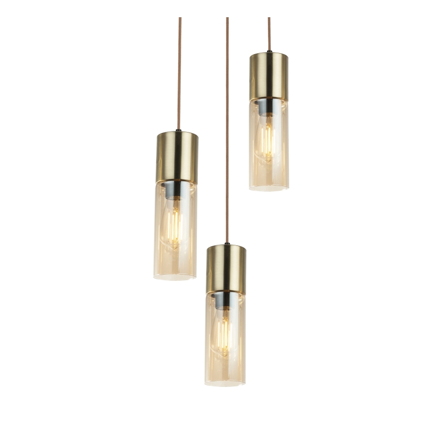 Globo - Κρεμαστό φωτιστικό οροφής 3xE27/25W/230V διάμετρος 30 cm ορείχαλκος