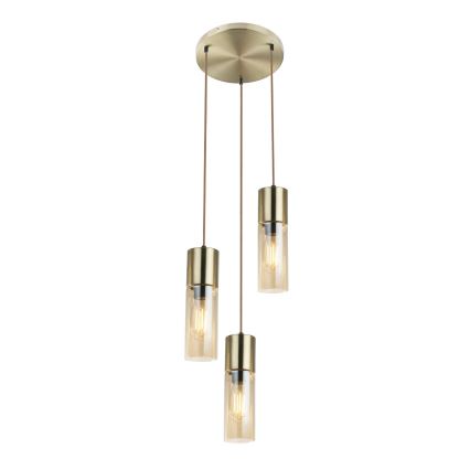 Globo - Κρεμαστό φωτιστικό οροφής 3xE27/25W/230V διάμετρος 30 cm ορείχαλκος