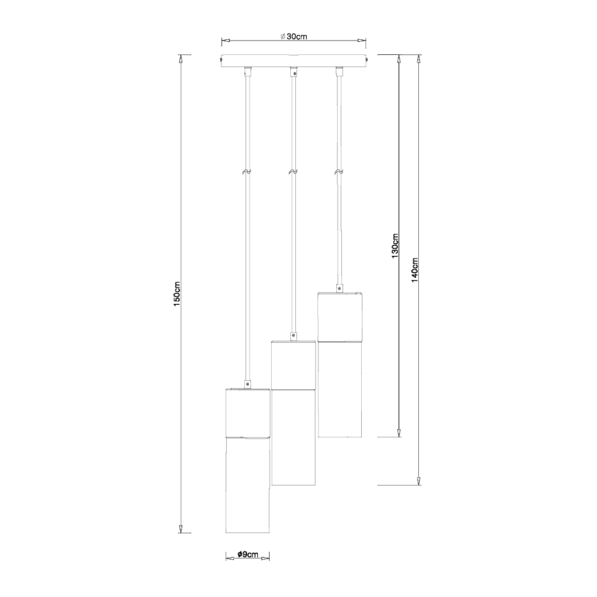 Globo - Κρεμαστό φωτιστικό οροφής 3xE27/25W/230V διάμετρος 30 cm ορείχαλκος