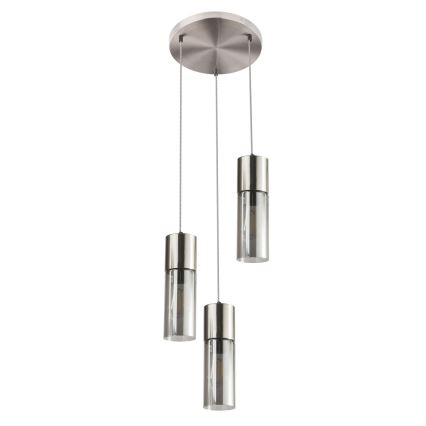 Globo - Κρεμαστό φωτιστικό οροφής 3xE27/25W/230V διάμετρος 30 cm ματ χρώμιο