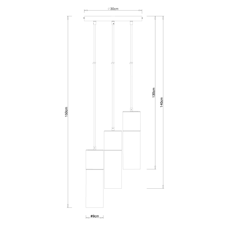 Globo - Κρεμαστό φωτιστικό οροφής 3xE27/25W/230V διάμετρος 30 cm ματ χρώμιο