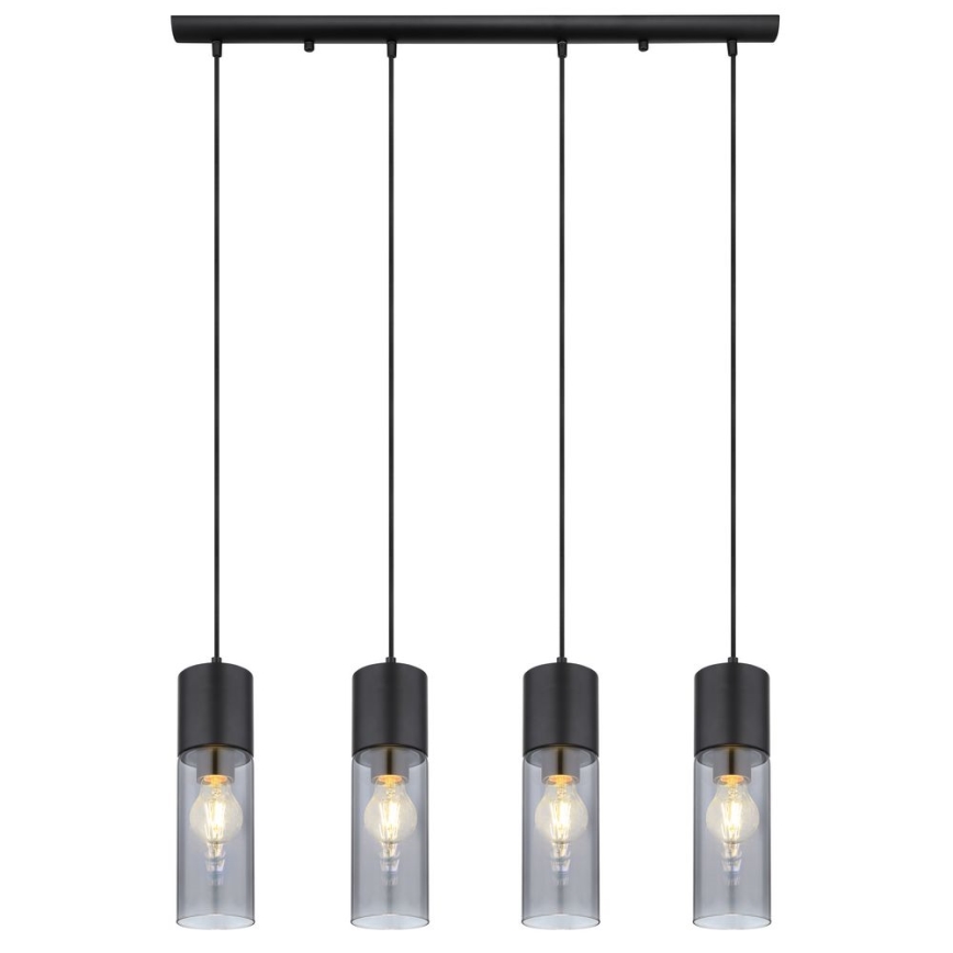 Globo - Κρεμαστό φωτιστικό οροφής 4xE27/25W/230V μαύρο