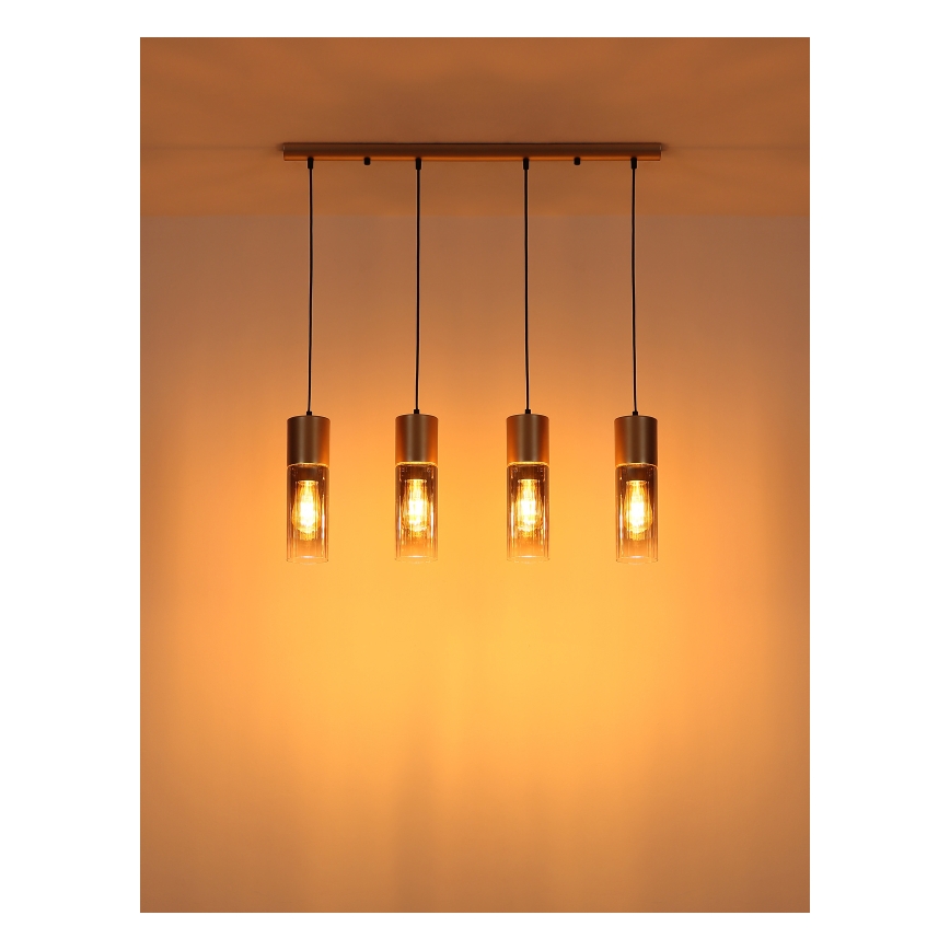 Globo - Κρεμαστό φωτιστικό οροφής 3xE27/25W/230V μπρονζέ