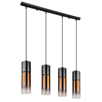 Globo - Κρεμαστό φωτιστικό οροφής 4xE27/25W/230V μαύρο/χαλκός