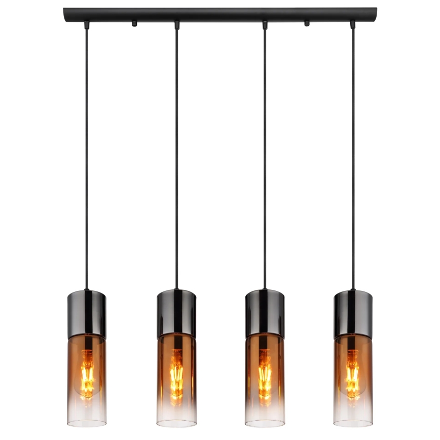 Globo - Κρεμαστό φωτιστικό οροφής 4xE27/25W/230V μαύρο/χαλκός