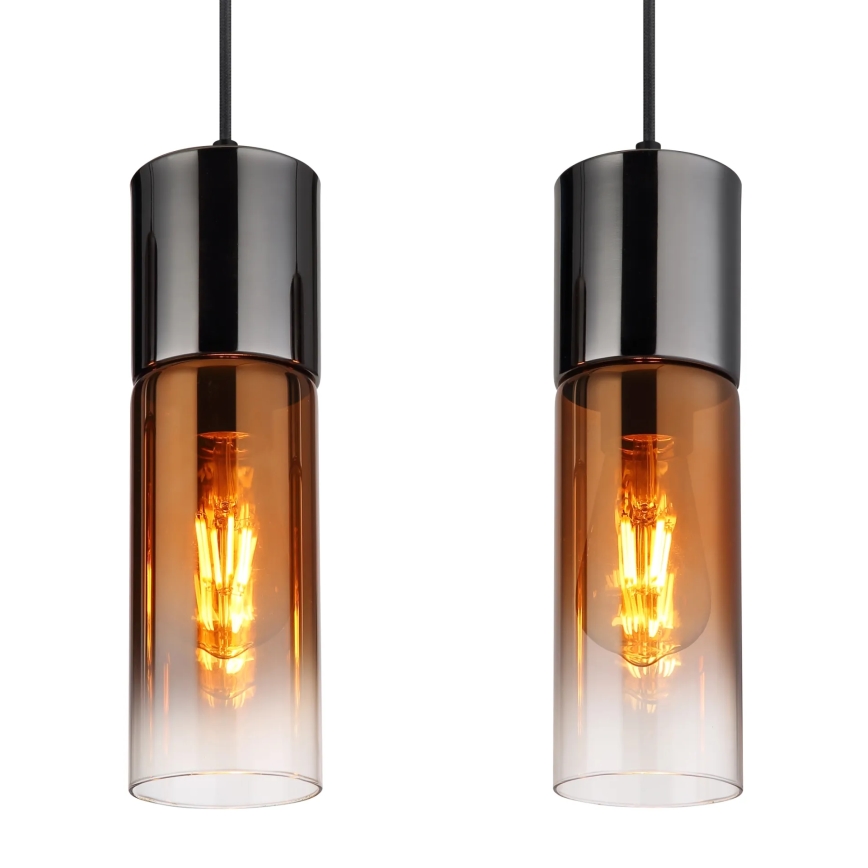 Globo - Κρεμαστό φωτιστικό οροφής 4xE27/25W/230V μαύρο/χαλκός