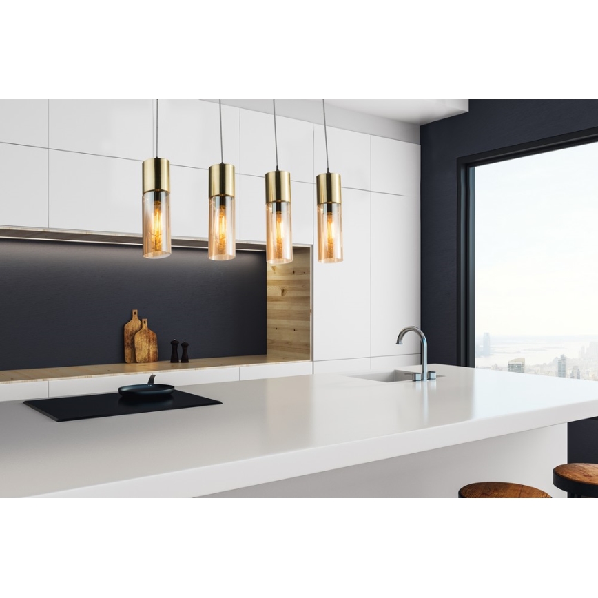 Globo - Κρεμαστό φωτιστικό οροφής 4xE27/25W/230V ορείχαλκος