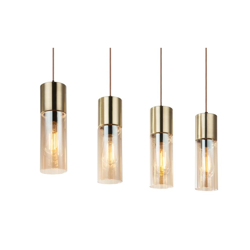 Globo - Κρεμαστό φωτιστικό οροφής 4xE27/25W/230V ορείχαλκος