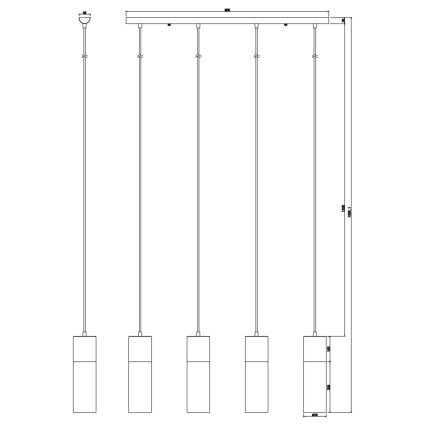 Globo - Κρεμαστό φωτιστικό οροφής 4xE27/25W/230V ορείχαλκος