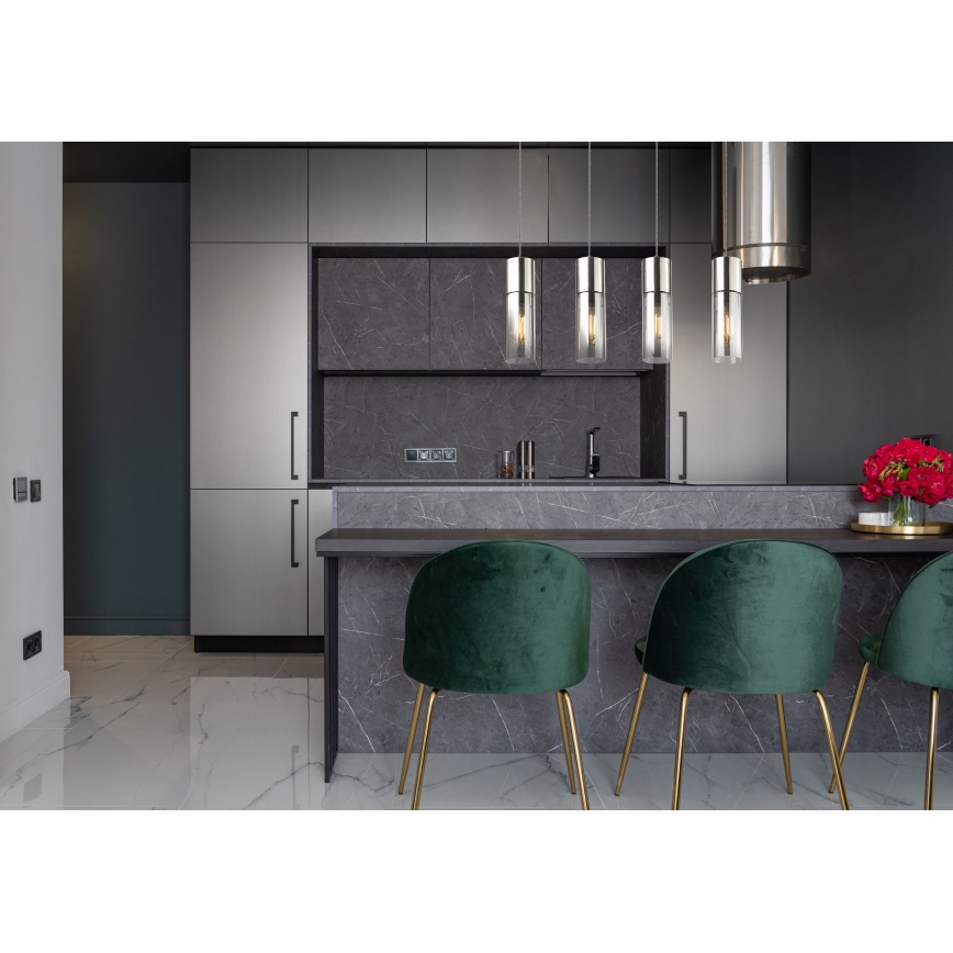 Globo - Κρεμαστό φωτιστικό οροφής 4xE27/25W/230V ματ χρώμιο