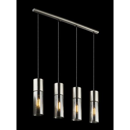 Globo - Κρεμαστό φωτιστικό οροφής 4xE27/25W/230V ματ χρώμιο