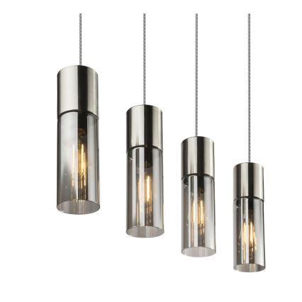 Globo - Κρεμαστό φωτιστικό οροφής 4xE27/25W/230V ματ χρώμιο