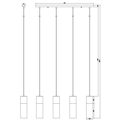 Globo - Κρεμαστό φωτιστικό οροφής 4xE27/25W/230V ματ χρώμιο