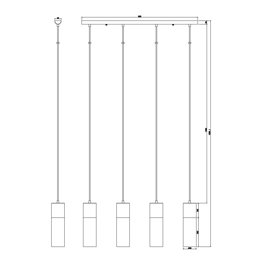 Globo - Κρεμαστό φωτιστικό οροφής 4xE27/25W/230V ματ χρώμιο