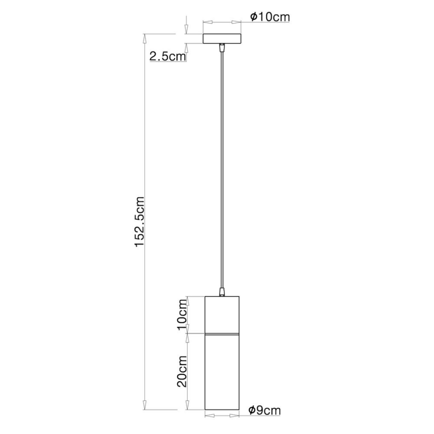 Globo - Κρεμαστό φωτιστικό οροφής 1xE27/25W/230V διάμετρος 10,5 cm μαύρο