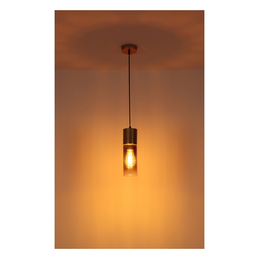 Globo - Κρεμαστό φωτιστικό οροφής 1xE27/25W/230V μπρονζέ διάμετρος 10 cm