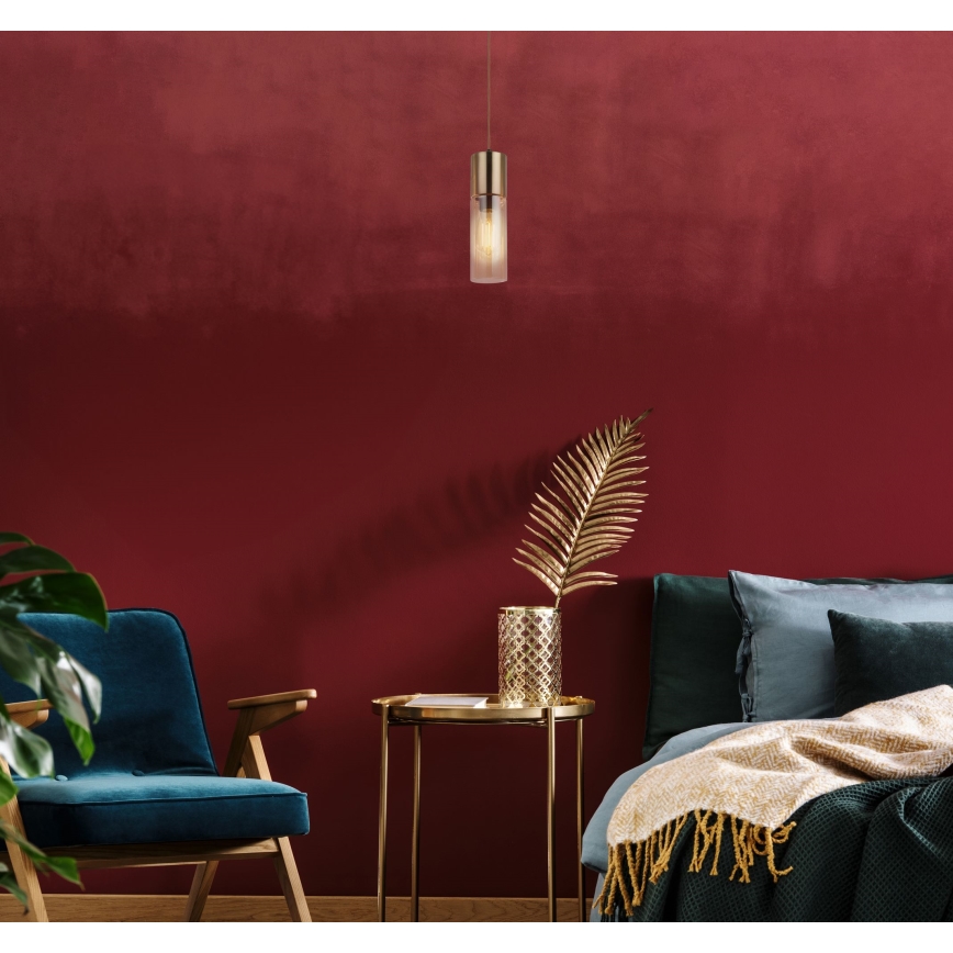 Globo - Κρεμαστό φωτιστικό οροφής 1xE27/25W/230V διάμετρος 10,5 cm ορείχαλκος