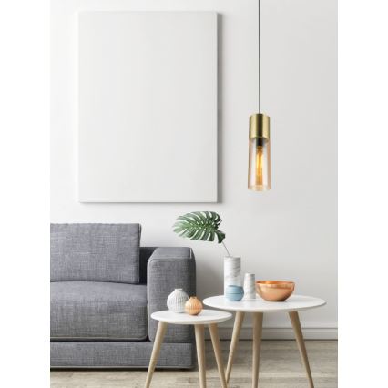Globo - Κρεμαστό φωτιστικό οροφής 1xE27/25W/230V διάμετρος 10,5 cm ορείχαλκος