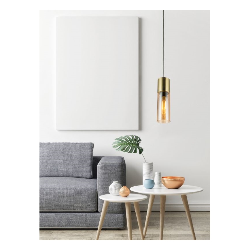 Globo - Κρεμαστό φωτιστικό οροφής 1xE27/25W/230V διάμετρος 10,5 cm ορείχαλκος