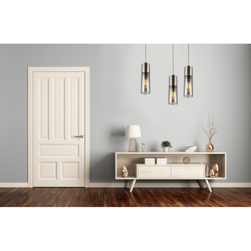 Globo - Κρεμαστό φωτιστικό οροφής 1xE27/25W/230V διάμετρος 10,5 cm ματ χρώμιο