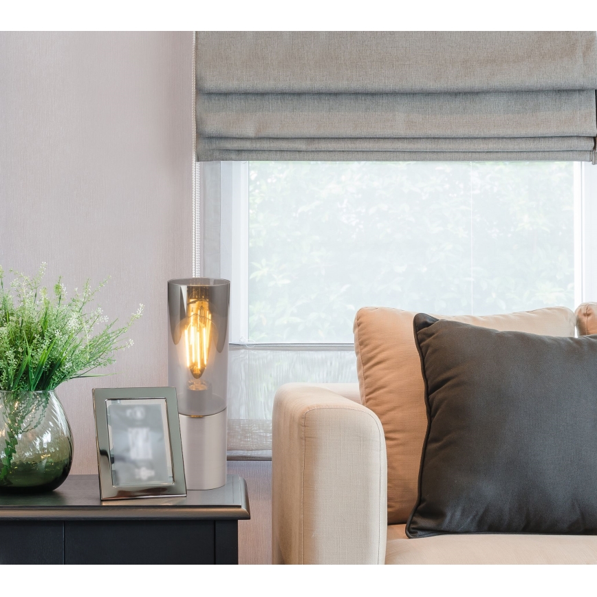 Globo - Επιτραπέζια λάμπα αφής 1xE27/25W/230V διάμετρος 9 cm ματ χρώμιο