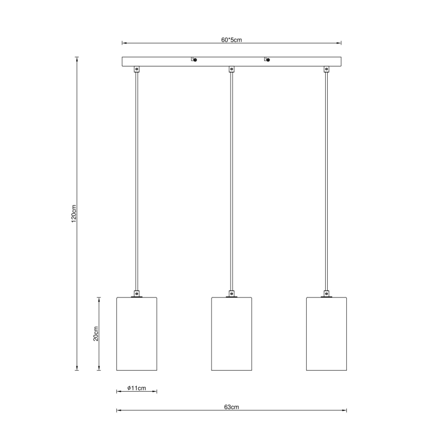 Globo - Κρεμαστό φωτιστικό οροφής 3xE14/25W/230V μαύρο