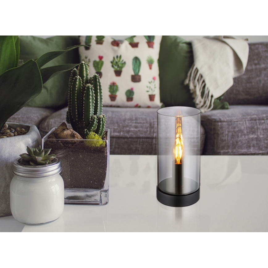 Globo - Eπιτραπέζιο φωτιστικό 1xE14/25W/230V διάμετρος 11 cm μαύρο