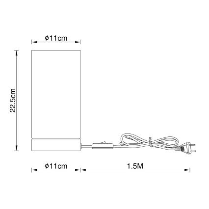 Globo - Eπιτραπέζιο φωτιστικό 1xE14/25W/230V διάμετρος 11 cm μαύρο