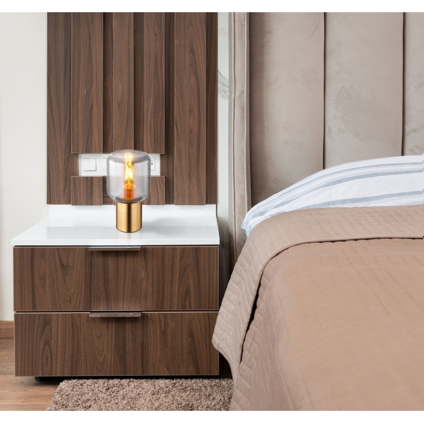 Globo - Eπιτραπέζια λάμπα 1xE27/40W/230V ορείχαλκος