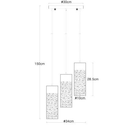 Globo - Πολύφωτο με συρματόσχοινο 3xE27/40W/230V
