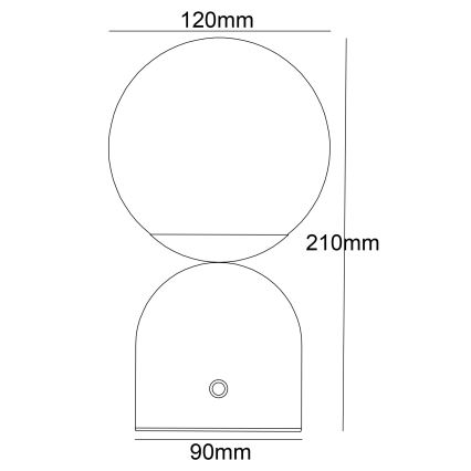 Globo - Επιτραπέζια λάμπα αφής dimming LED LED/2W/5V 2700/4000/65000K 1800 mAh μαύρο