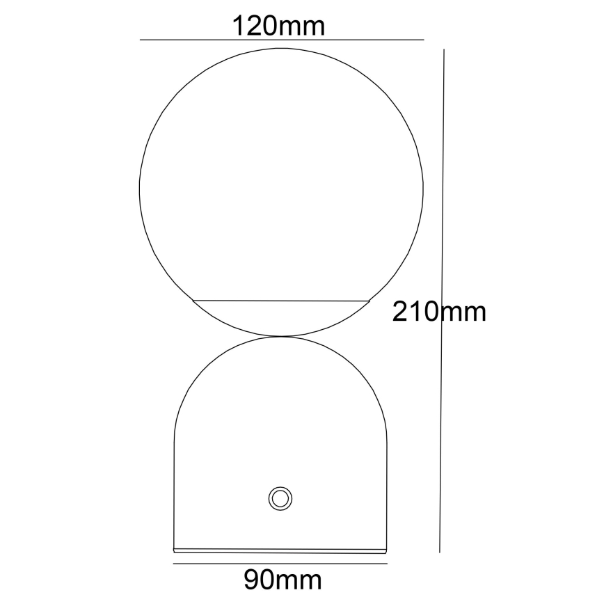 Globo - Επιτραπέζια λάμπα αφής dimming LED LED/2W/5V 2700/4000/65000K 1800 mAh μαύρο