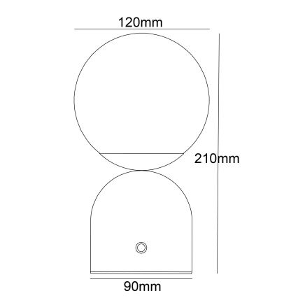 Globo - Επιτραπέζια λάμπα αφής dimming LED LED/2W/5V 2700/4000/6500K 1800 mAh λευκό