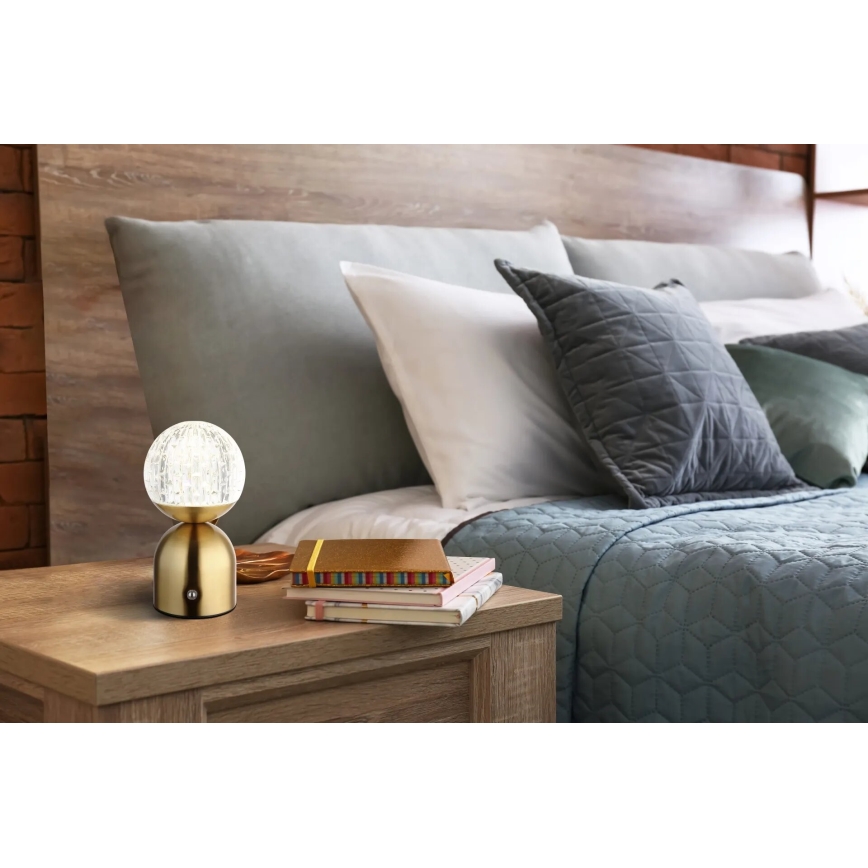 Globo - Επιτραπέζια λάμπα αφής dimming LED LED/2,5W/3,7V 2700/4000/6500K 1800 mAh USB ορείχαλκος