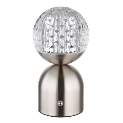 Globo - Επιτραπέζια λάμπα αφής dimming LED LED/2,5W/3,7V 2700/4000/6500K 1800 mAh USB ματ χρώμιο