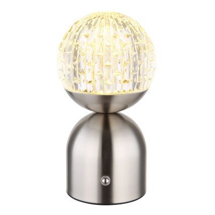 Globo - Επιτραπέζια λάμπα αφής dimming LED LED/2,5W/3,7V 2700/4000/6500K 1800 mAh USB ματ χρώμιο