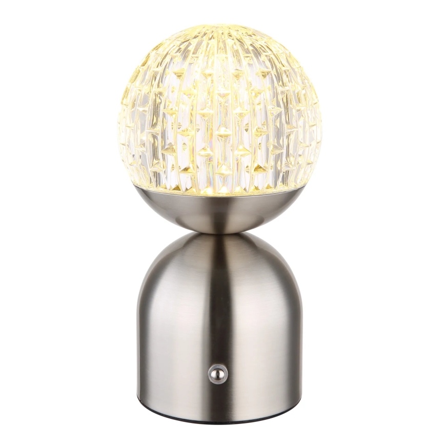 Globo - Επιτραπέζια λάμπα αφής dimming LED LED/2,5W/3,7V 2700/4000/6500K 1800 mAh USB ματ χρώμιο