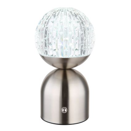 Globo - Επιτραπέζια λάμπα αφής dimming LED LED/2,5W/3,7V 2700/4000/6500K 1800 mAh USB ματ χρώμιο