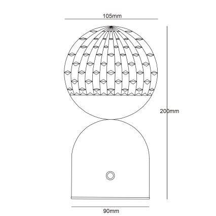 Globo - Επιτραπέζια λάμπα αφής dimming LED LED/2W/5V 2700/4000/6500K 1800 mAh μαύρο