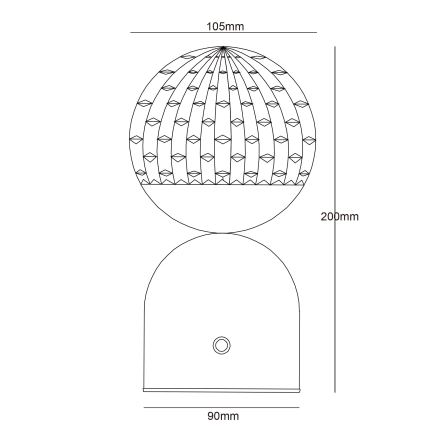 Globo - Επιτραπέζια λάμπα αφής dimming LED LED/2W/5V 2700/4000/65000K 1800 mAh λευκό