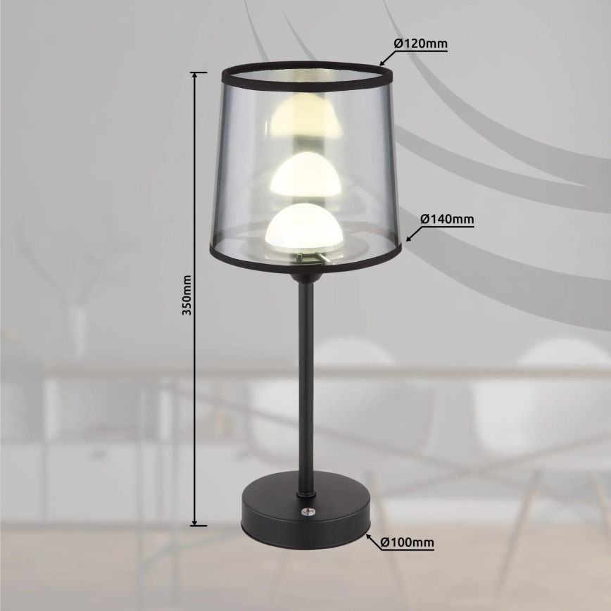 Globo - LED Dimmable επαναφορτιζόμενο επιτραπέζιο φωτιστικό αφής LED/2,5W/3,7V 2700/4000/6500K 1800 mAh μαύρο