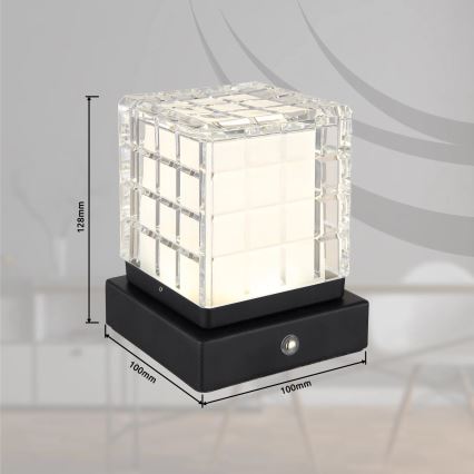 Globo - Επιτραπέζια λάμπα αφής dimming LED LED/2,5W/3,7V 2700K/4000K/6500K 1800 mAh USB μαύρο
